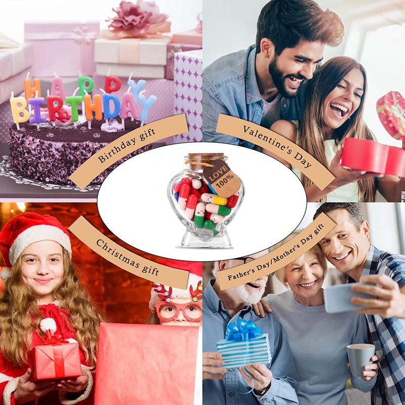 Hefonti Capsule Message in a Bottle - 50pcs Cute Capsule Pills Gift for Girlfriend Boyfriend Women Wife Husband  Love Pills Letter for Birthday Christmas Anniversary Valentine Day Mothers Day Gift - Image 4